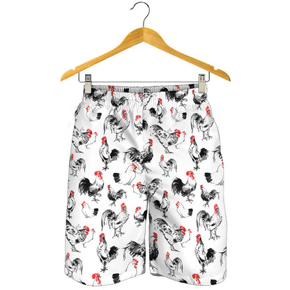 Chicken Ink Painting Pattern Print Men's Shorts