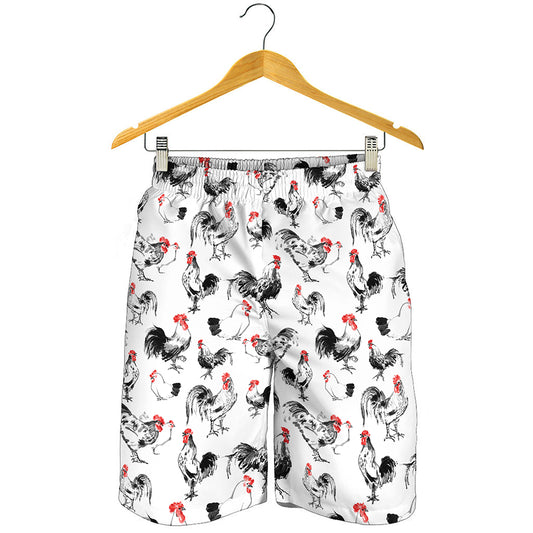Chicken Ink Painting Pattern Print Men's Shorts