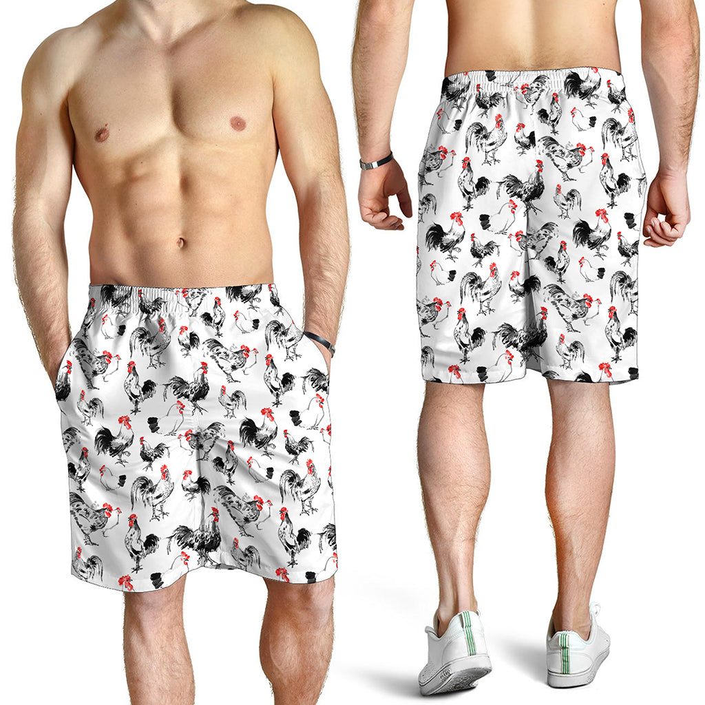 Chicken Ink Painting Pattern Print Men's Shorts