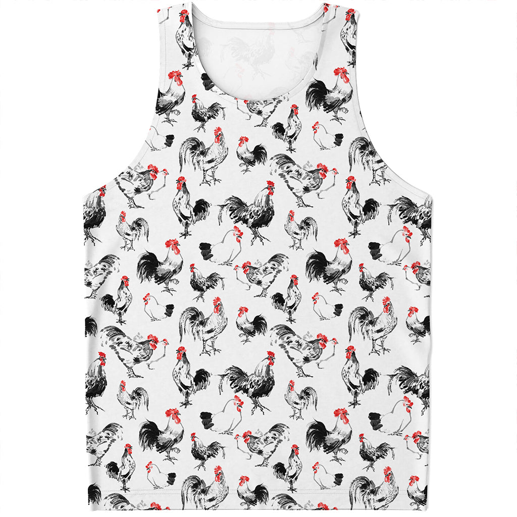 Chicken Ink Painting Pattern Print Men's Tank Top