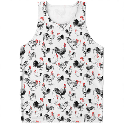 Chicken Ink Painting Pattern Print Men's Tank Top