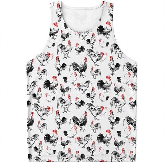 Chicken Ink Painting Pattern Print Men's Tank Top