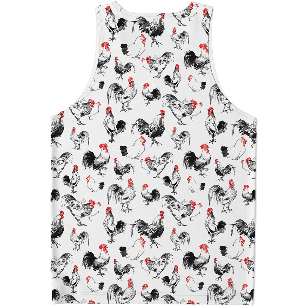 Chicken Ink Painting Pattern Print Men's Tank Top