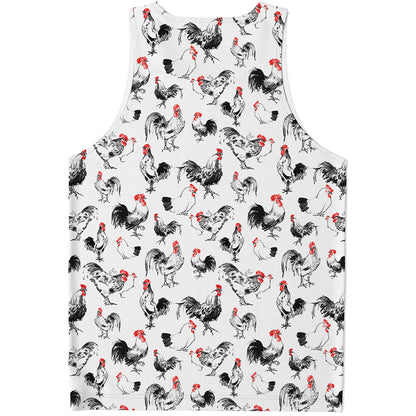 Chicken Ink Painting Pattern Print Men's Tank Top