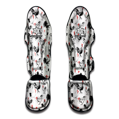 Chicken Ink Painting Pattern Print Muay Thai Shin Guard