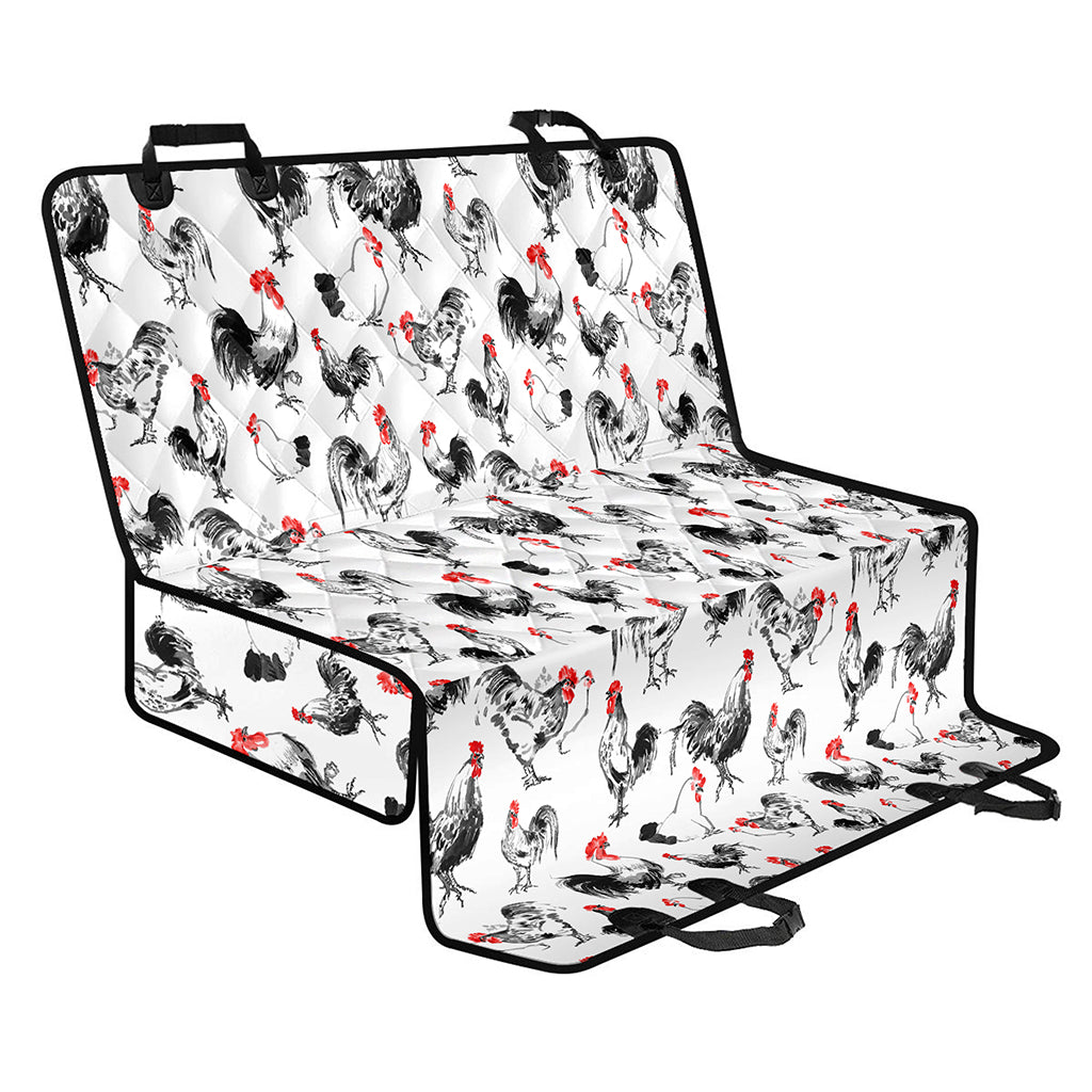 Chicken Ink Painting Pattern Print Pet Car Back Seat Cover