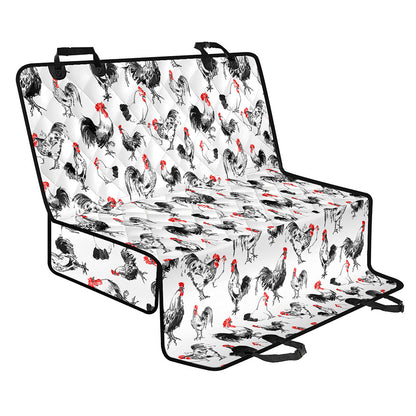 Chicken Ink Painting Pattern Print Pet Car Back Seat Cover