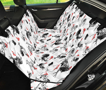 Chicken Ink Painting Pattern Print Pet Car Back Seat Cover