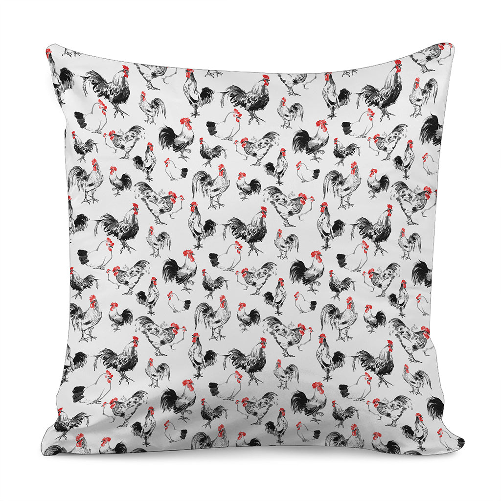 Chicken Ink Painting Pattern Print Pillow Cover