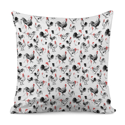 Chicken Ink Painting Pattern Print Pillow Cover