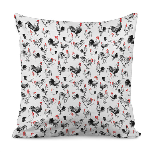 Chicken Ink Painting Pattern Print Pillow Cover