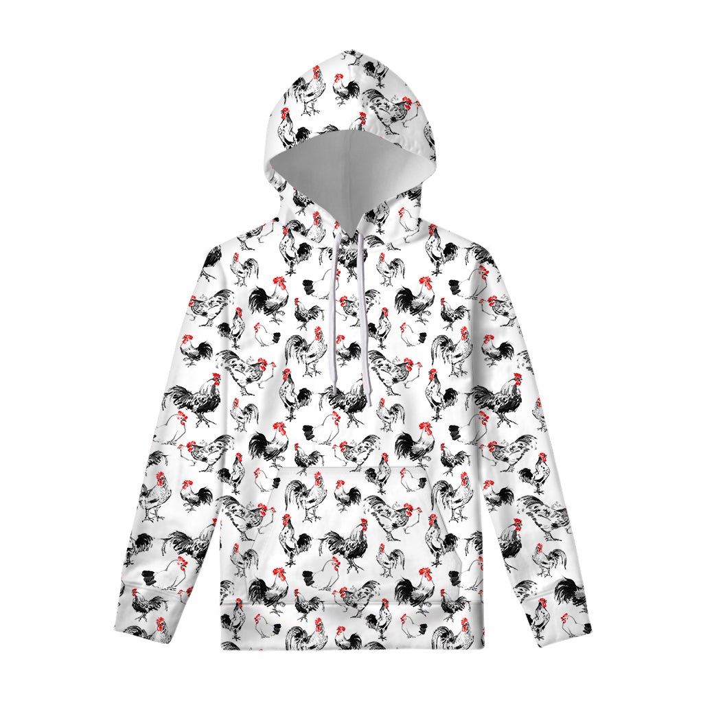 Chicken Ink Painting Pattern Print Pullover Hoodie