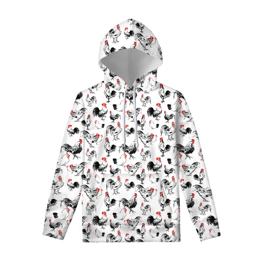 Chicken Ink Painting Pattern Print Pullover Hoodie