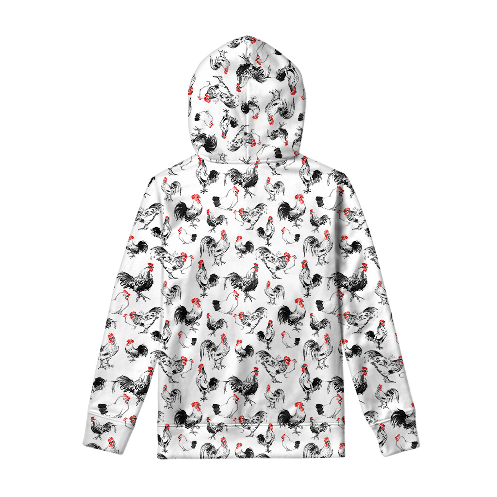 Chicken Ink Painting Pattern Print Pullover Hoodie