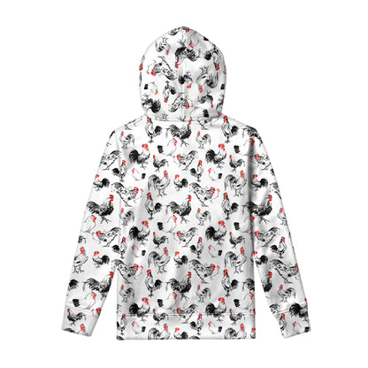 Chicken Ink Painting Pattern Print Pullover Hoodie