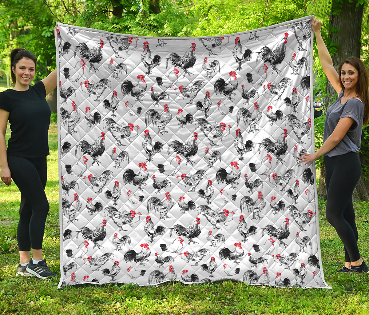 Chicken Ink Painting Pattern Print Quilt