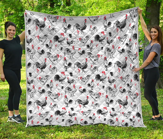 Chicken Ink Painting Pattern Print Quilt