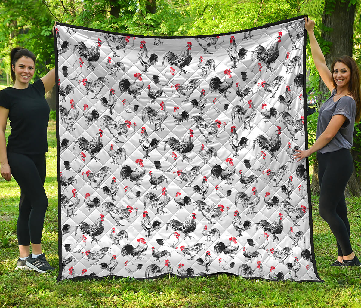 Chicken Ink Painting Pattern Print Quilt