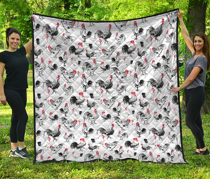 Chicken Ink Painting Pattern Print Quilt