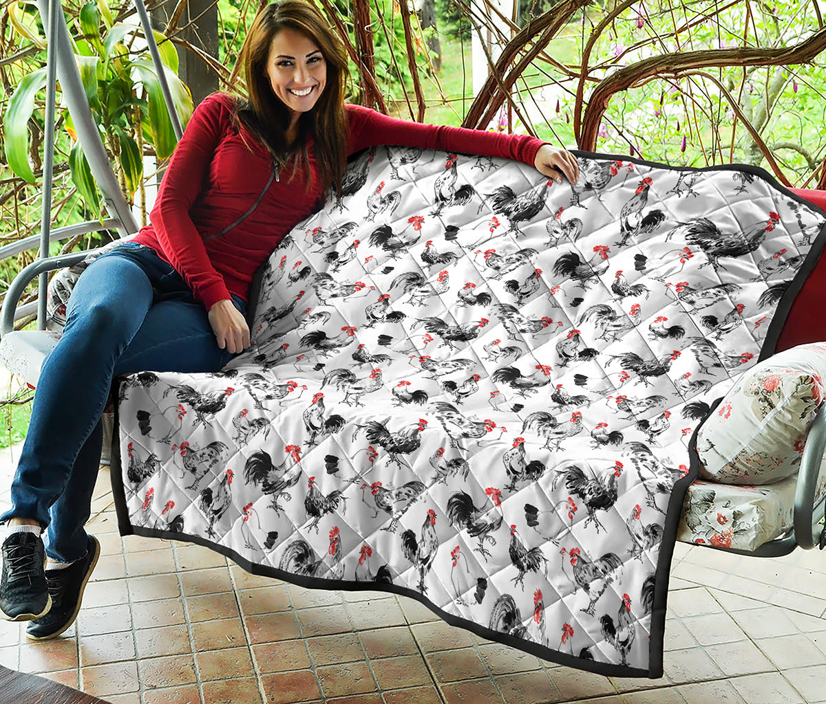 Chicken Ink Painting Pattern Print Quilt