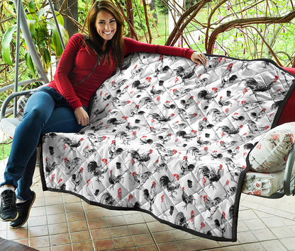 Chicken Ink Painting Pattern Print Quilt