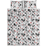 Chicken Ink Painting Pattern Print Quilt Bed Set