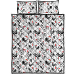 Chicken Ink Painting Pattern Print Quilt Bed Set