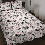 Chicken Ink Painting Pattern Print Quilt Bed Set