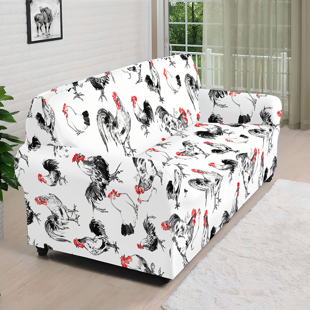 Chicken Ink Painting Pattern Print Sofa Cover