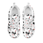 Chicken Ink Painting Pattern Print White Sneakers