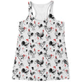 Chicken Ink Painting Pattern Print Women's Racerback Tank Top