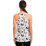 Chicken Ink Painting Pattern Print Women's Racerback Tank Top
