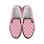 Chicken Love Emoji Pattern Print Black Slip On Shoes