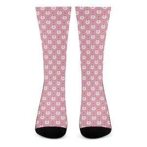 Chicken Love Emoji Pattern Print Crew Socks