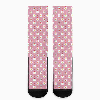 Chicken Love Emoji Pattern Print Crew Socks