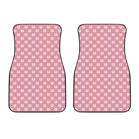 Chicken Love Emoji Pattern Print Front Car Floor Mats