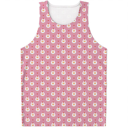 Chicken Love Emoji Pattern Print Men's Tank Top