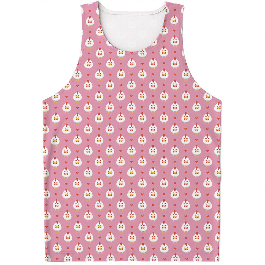 Chicken Love Emoji Pattern Print Men's Tank Top