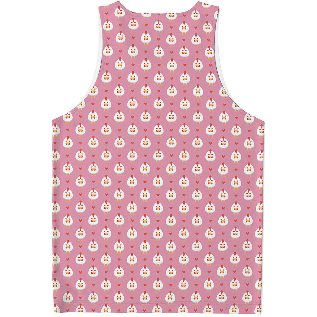 Chicken Love Emoji Pattern Print Men's Tank Top