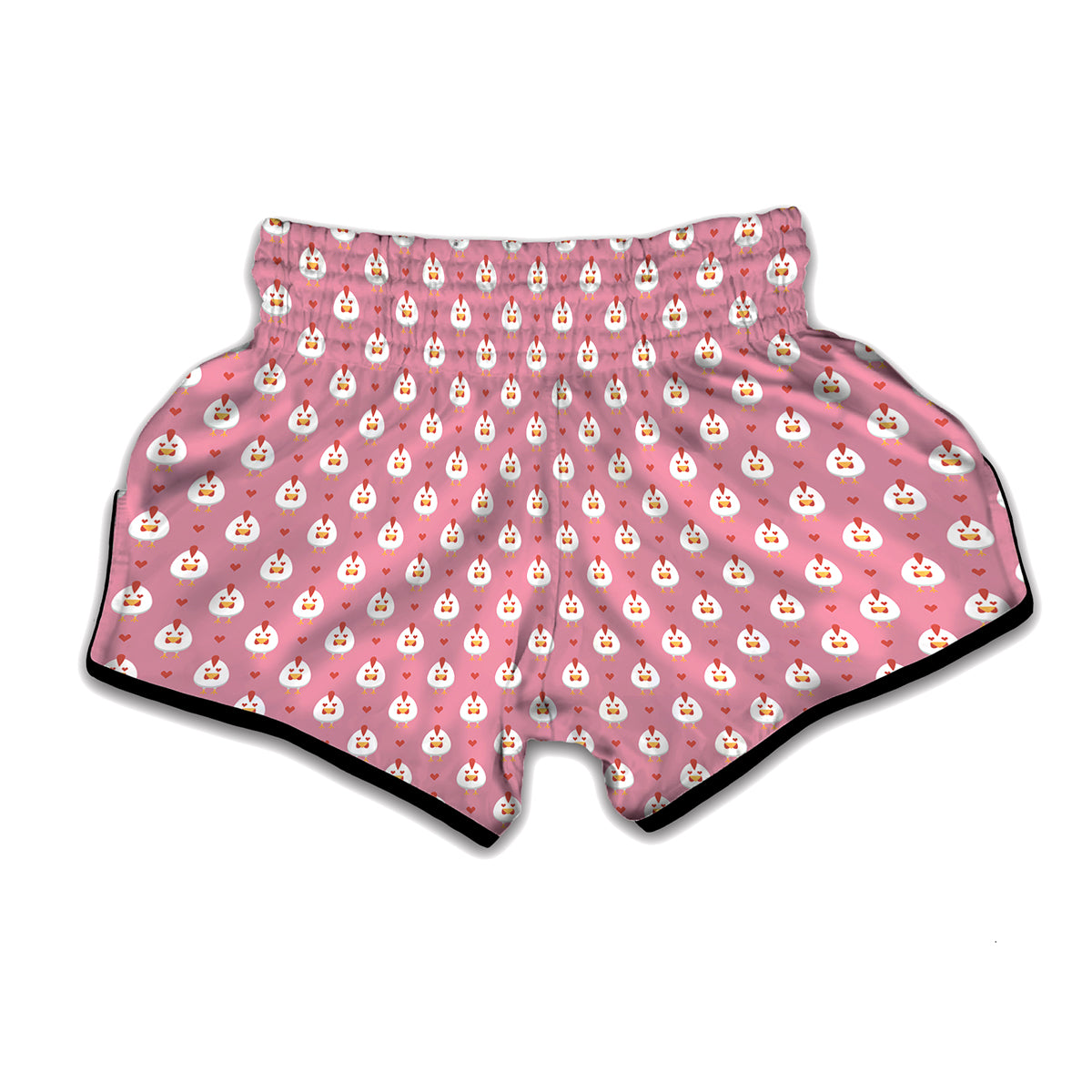 Chicken Love Emoji Pattern Print Muay Thai Boxing Shorts