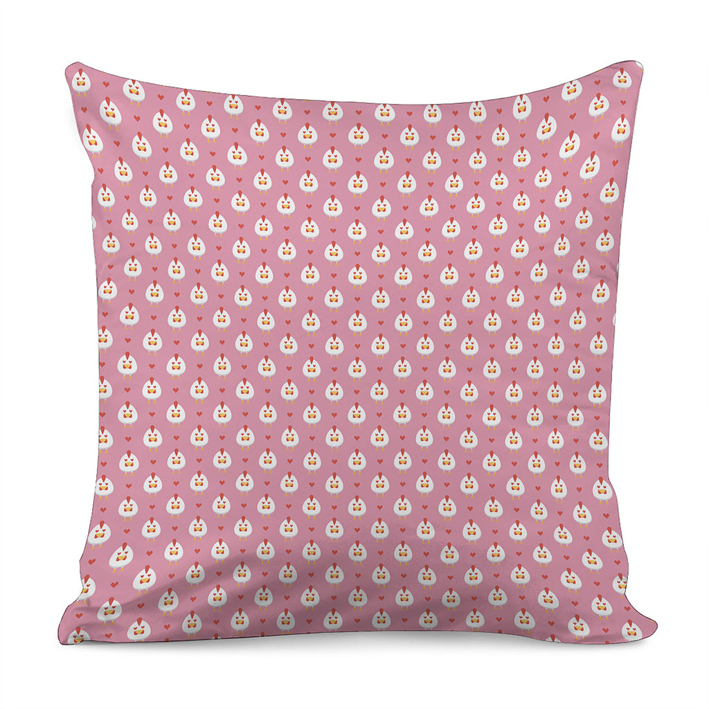 Chicken Love Emoji Pattern Print Pillow Cover