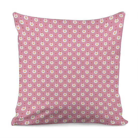 Chicken Love Emoji Pattern Print Pillow Cover