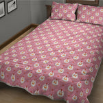 Chicken Love Emoji Pattern Print Quilt Bed Set