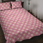Chicken Love Emoji Pattern Print Quilt Bed Set