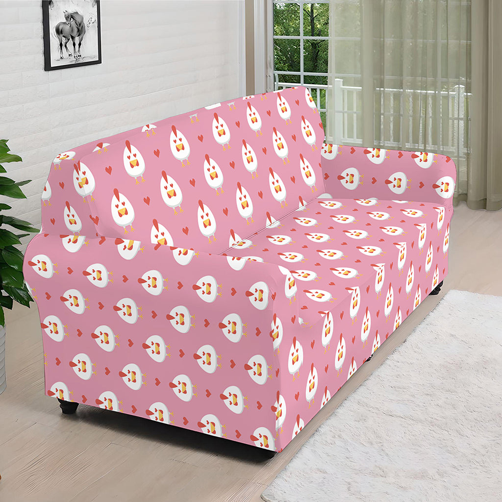 Chicken Love Emoji Pattern Print Sofa Cover