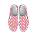 Chicken Love Emoji Pattern Print White Slip On Shoes