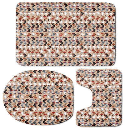 Chicken Painting Pattern Print 3 Piece Bath Mat Set