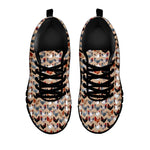 Chicken Painting Pattern Print Black Sneakers