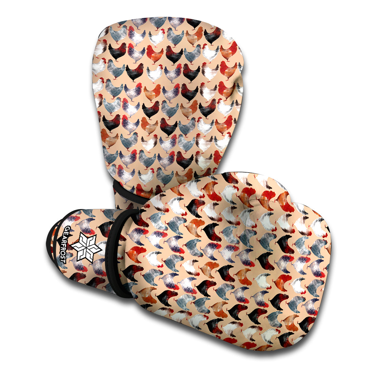 Chicken Painting Pattern Print Boxing Gloves