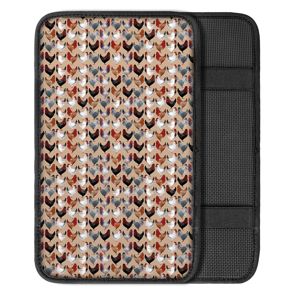 Chicken Painting Pattern Print Car Center Console Cover